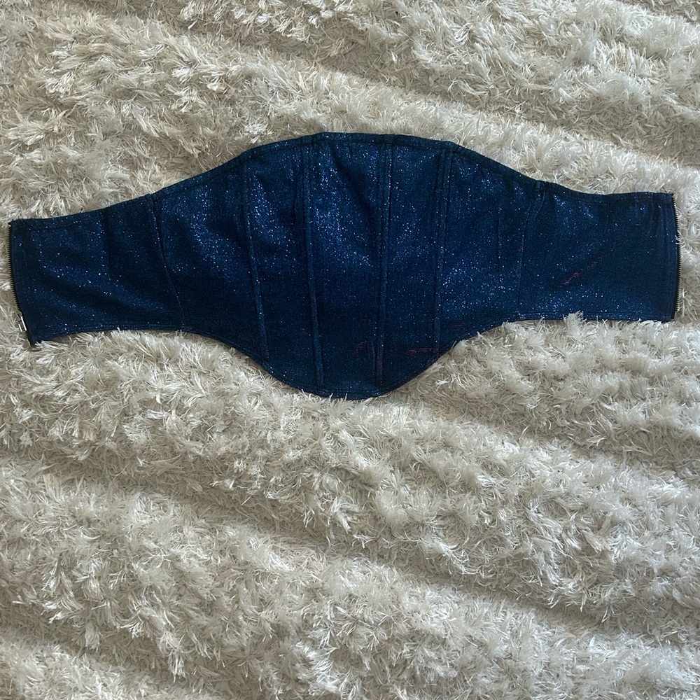 blue sparkly corset